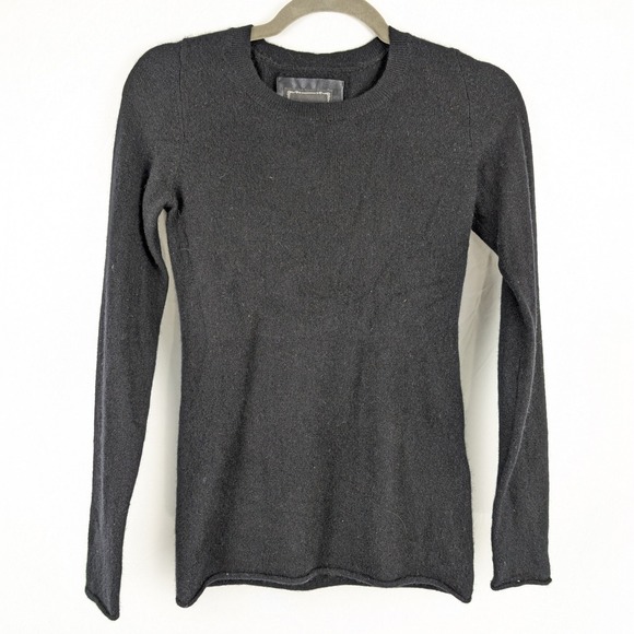 Vtg Old Navy XS Black Cashmere Sweater Womens Long Sleeve Crew Neck Cozycore - Picture 1 of 8